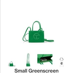 Green mini Telfar “shopping bag”
